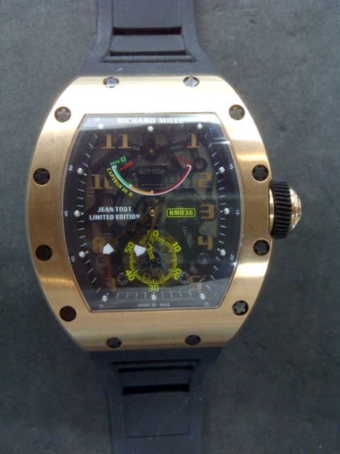 Richard Mille RM 036 replica Watch RM 036 Tourbillon G-Sensor Jean Todt Gold